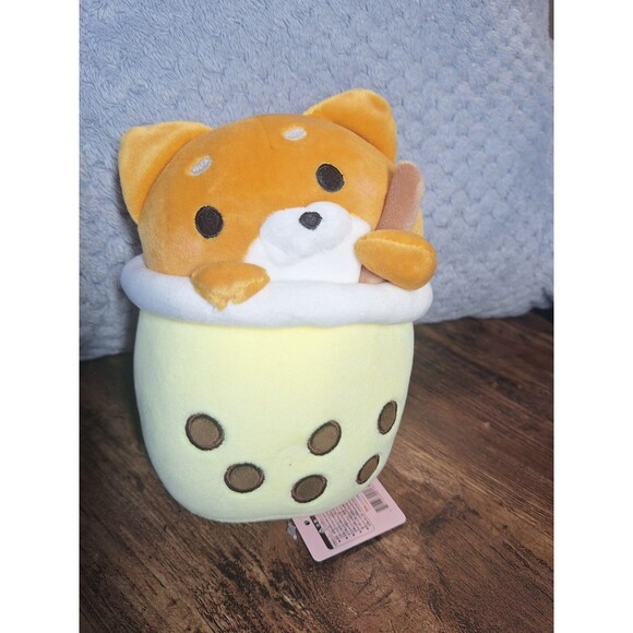 Takashoji Boba Tea Shiba Corgi Dog Soft Plush 8” New With Tag - Picture 1 of 3